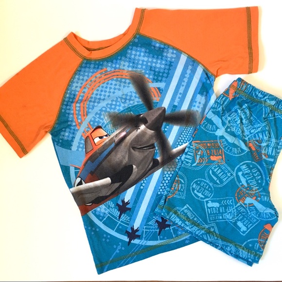 Disney Other - Disney Planes Boys Pajama Set -Sz 5/6 Blue/Orange
